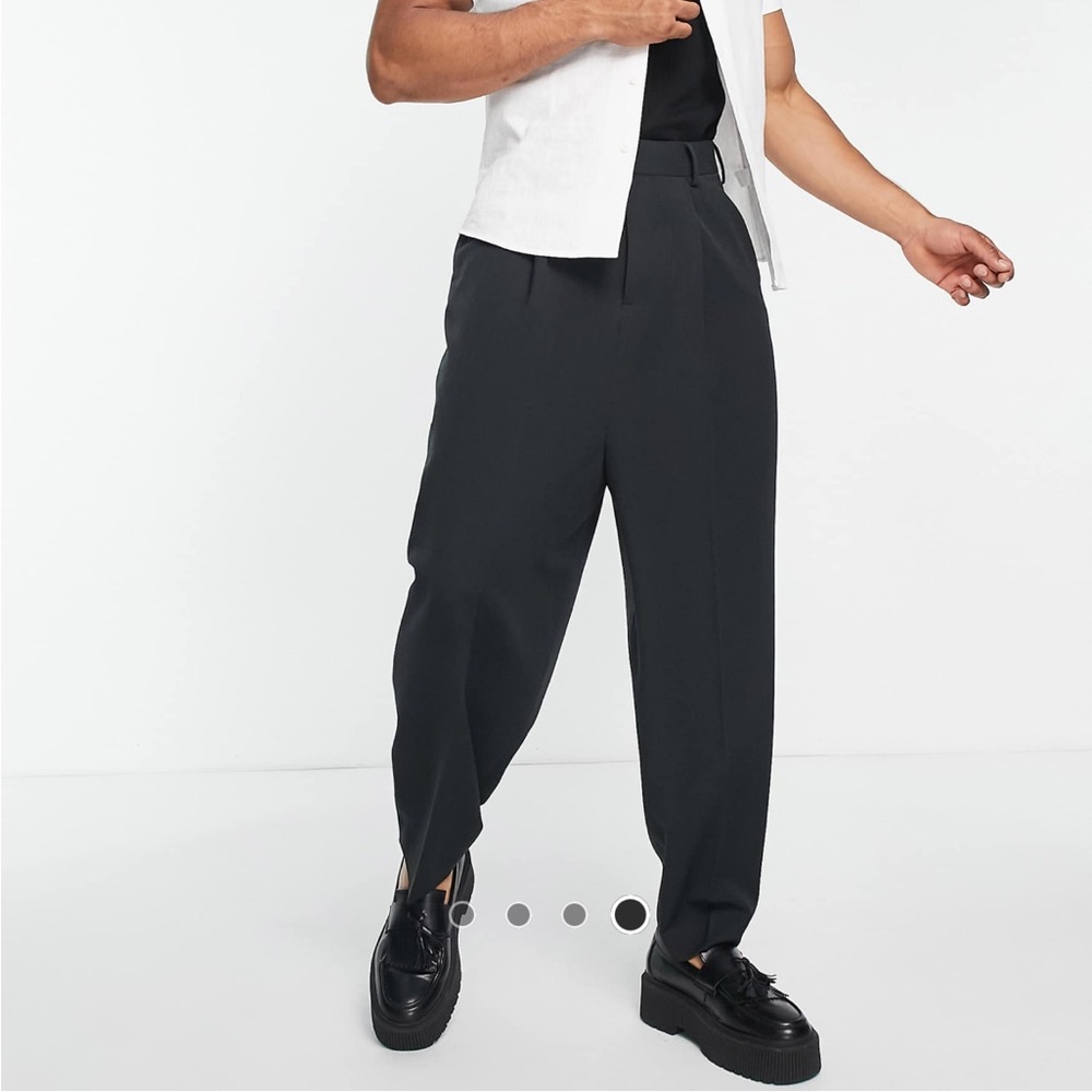 ASOS balloon smart pants in black